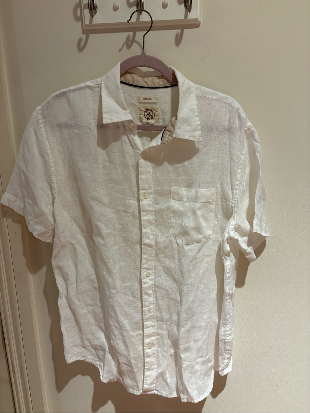 Panama Jack White Short-Sleeve Linen Button-Down Shirt